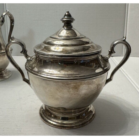 Vintage Forbes Silver Co Tea Coffee Set Teapot Sugar Cream/Lid Silverplate 1890s - Picture 12 of 15